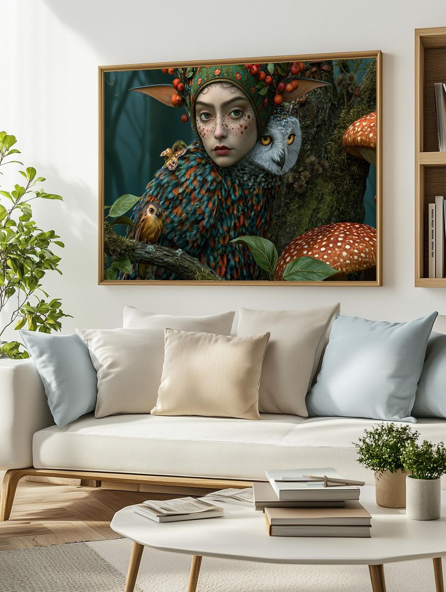 Forest Faerie Portrait Print. — room view 2