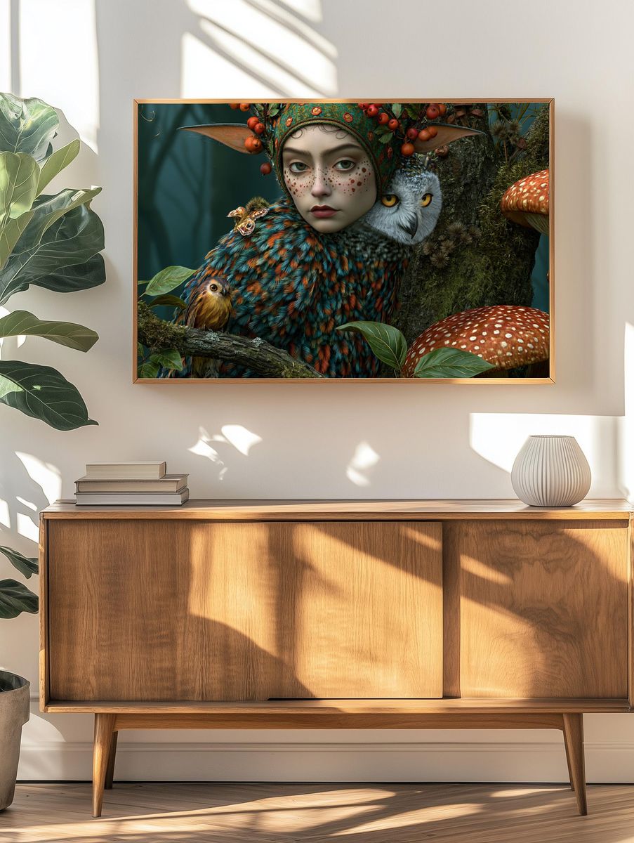 Forest Faerie Portrait Print. — room view 3