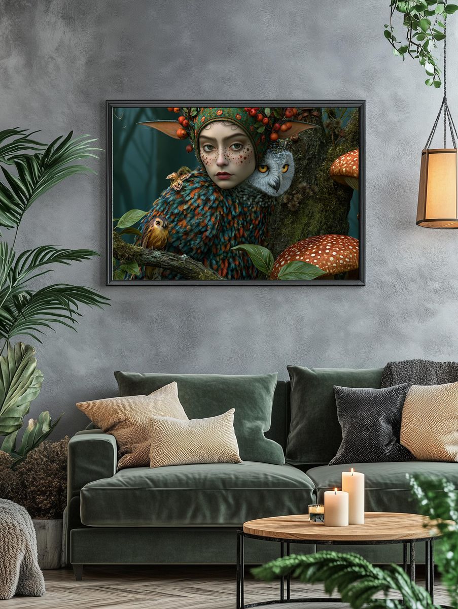 Forest Faerie Portrait Print. — room view 4
