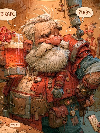 Dwarf Tavern Scene Illustration Poster. poster