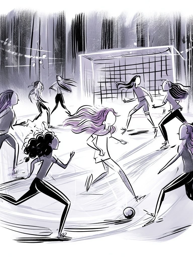 Girls Soccer Illustration Poster. poster detail