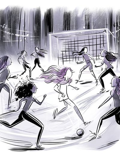 Girls Soccer Illustration Poster. poster