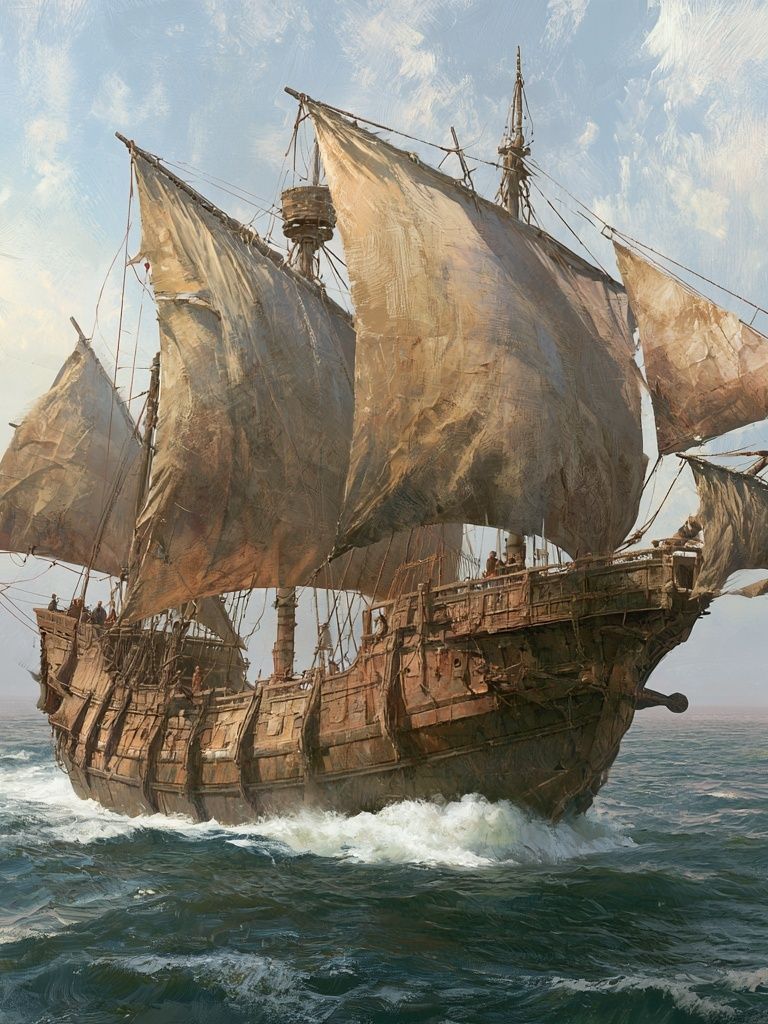 Historic Sailing Ship Illustration Poster. poster — illustration art