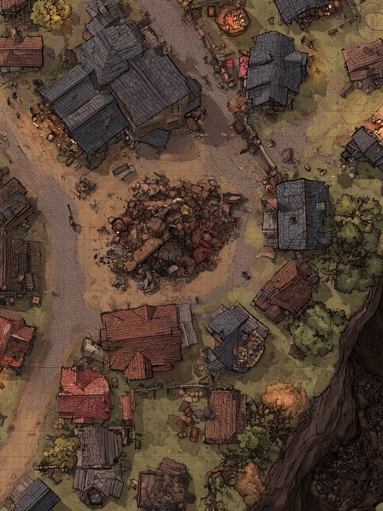 Fantasy Village Overhead Print. poster detail