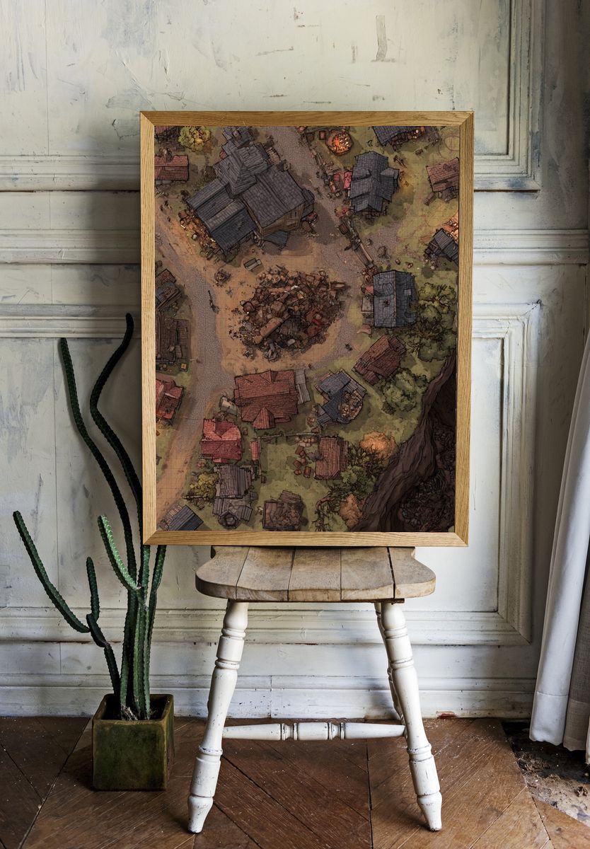Fantasy Village Overhead Print. — room view 1