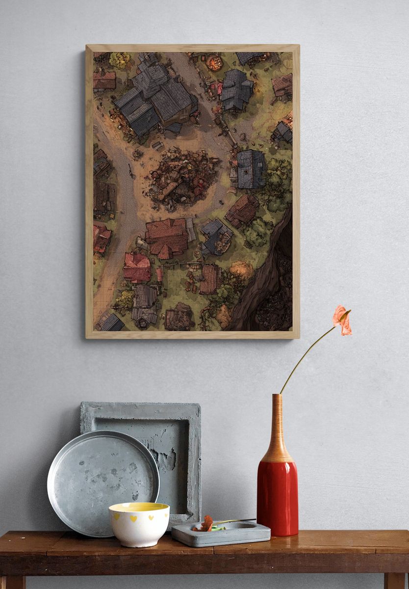 Fantasy Village Overhead Print. — room view 3