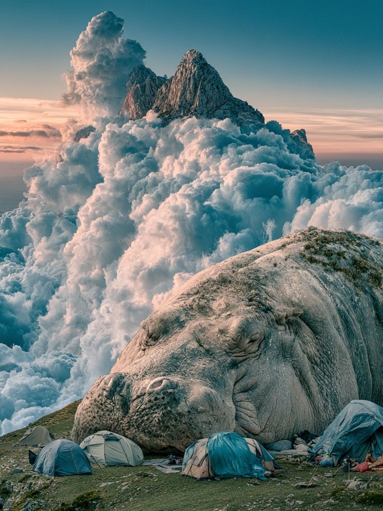 Dreamlike Mountain Giant Print. poster — illustration art
