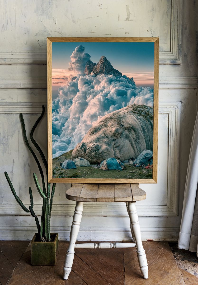 Dreamlike Mountain Giant Print. — room view 1