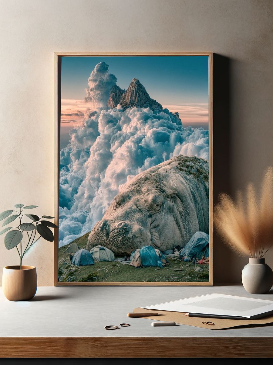 Dreamlike Mountain Giant Print. — room view 2