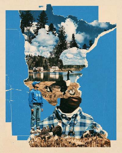 Blue Collage Nature Poster.