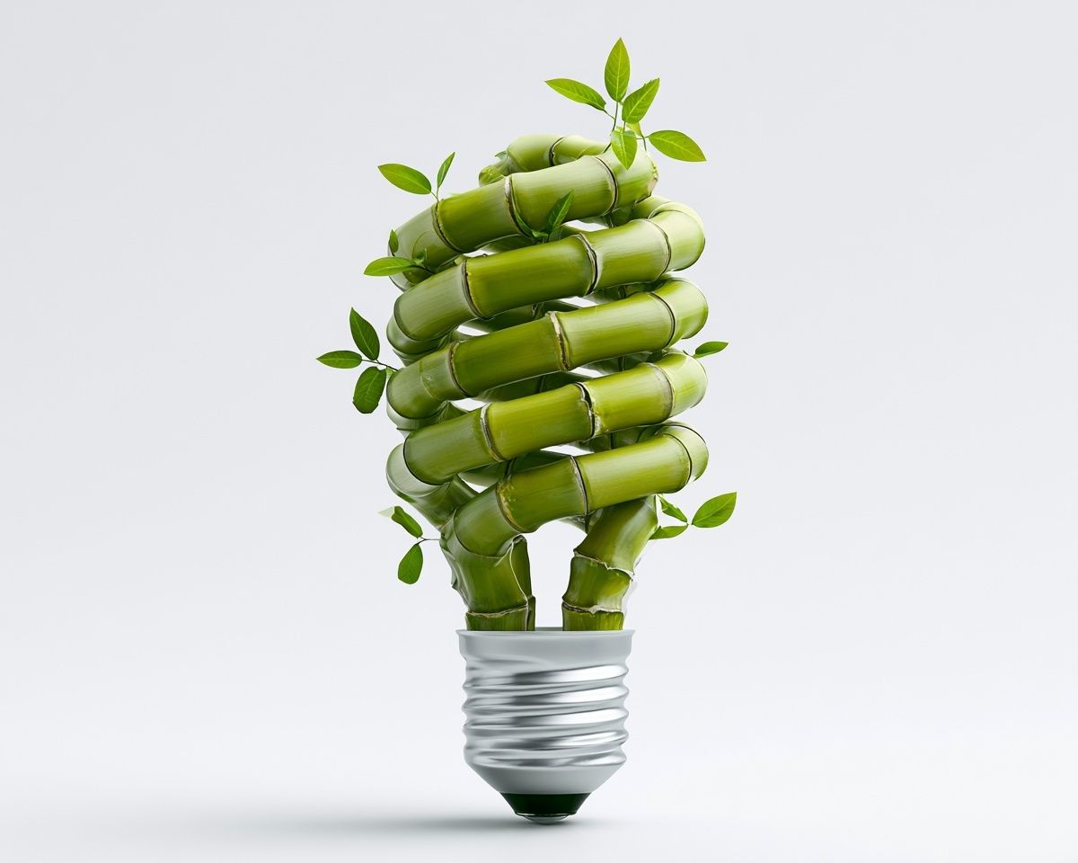 Bamboo Lightbulb Illustration Poster. poster detail