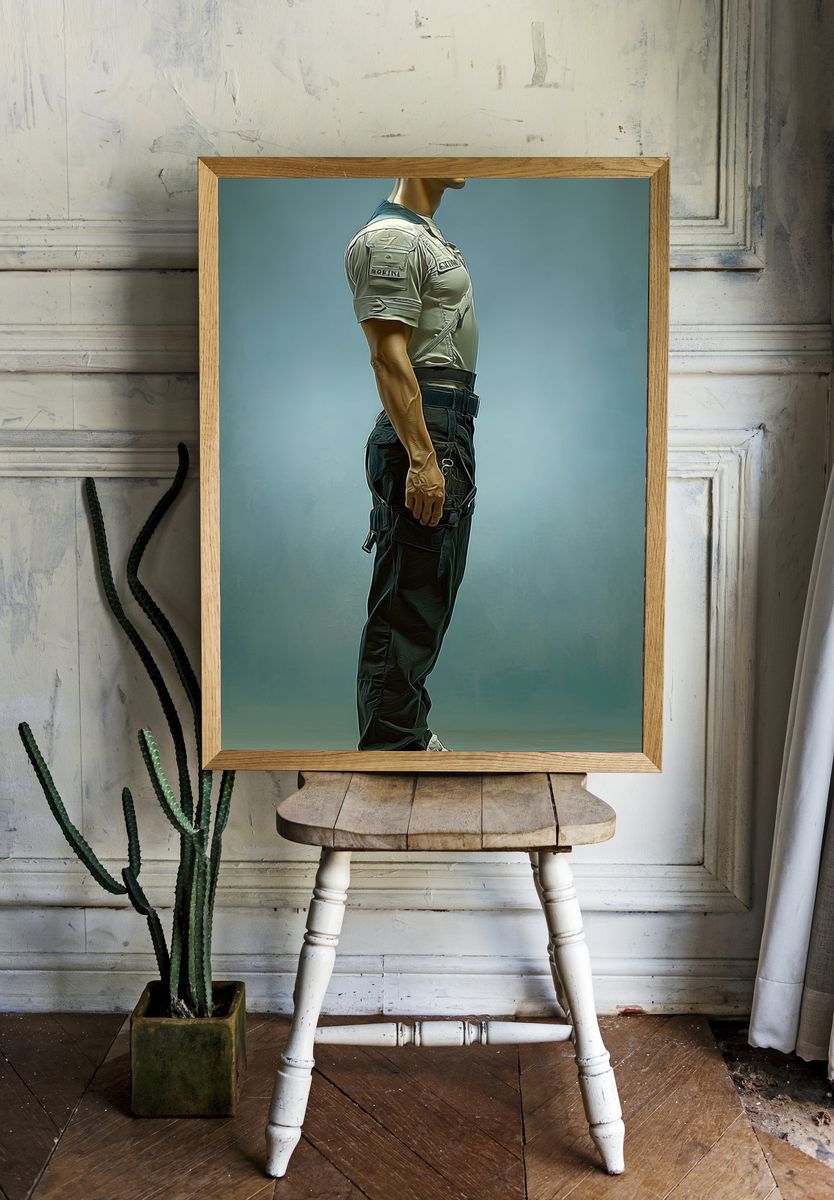 Side Profile Soldier Illustration Print. room preview