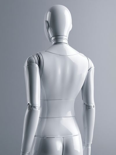 Glossy White Robot Back Poster. poster