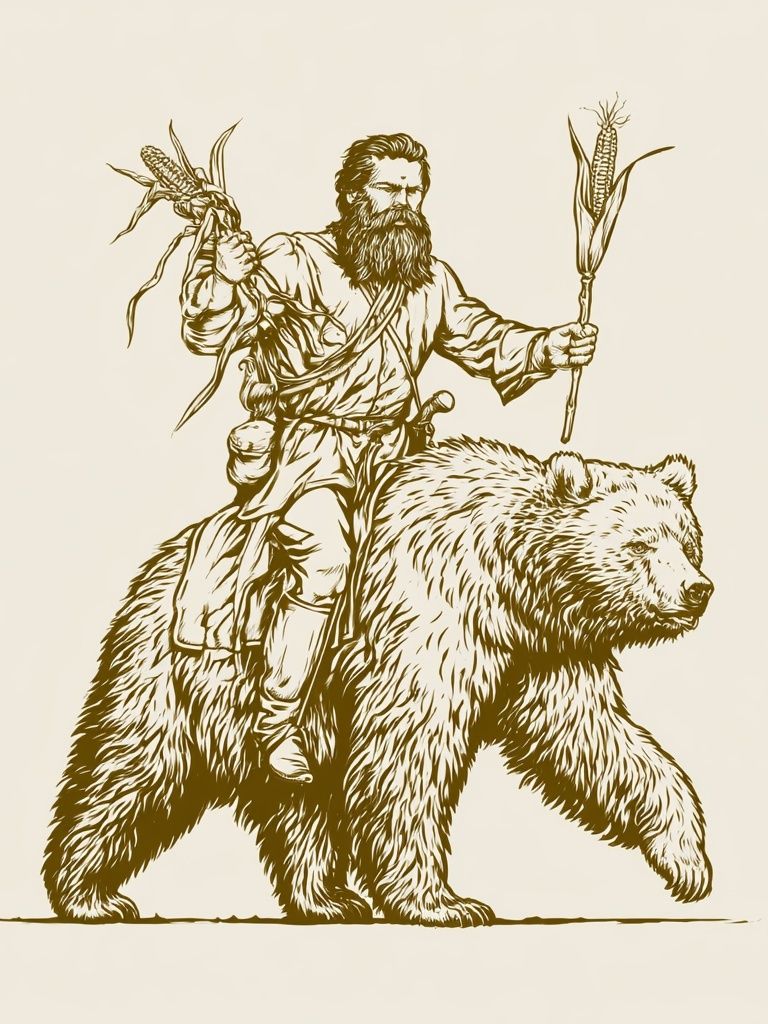 Bear Rider Illustration Poster. poster detail