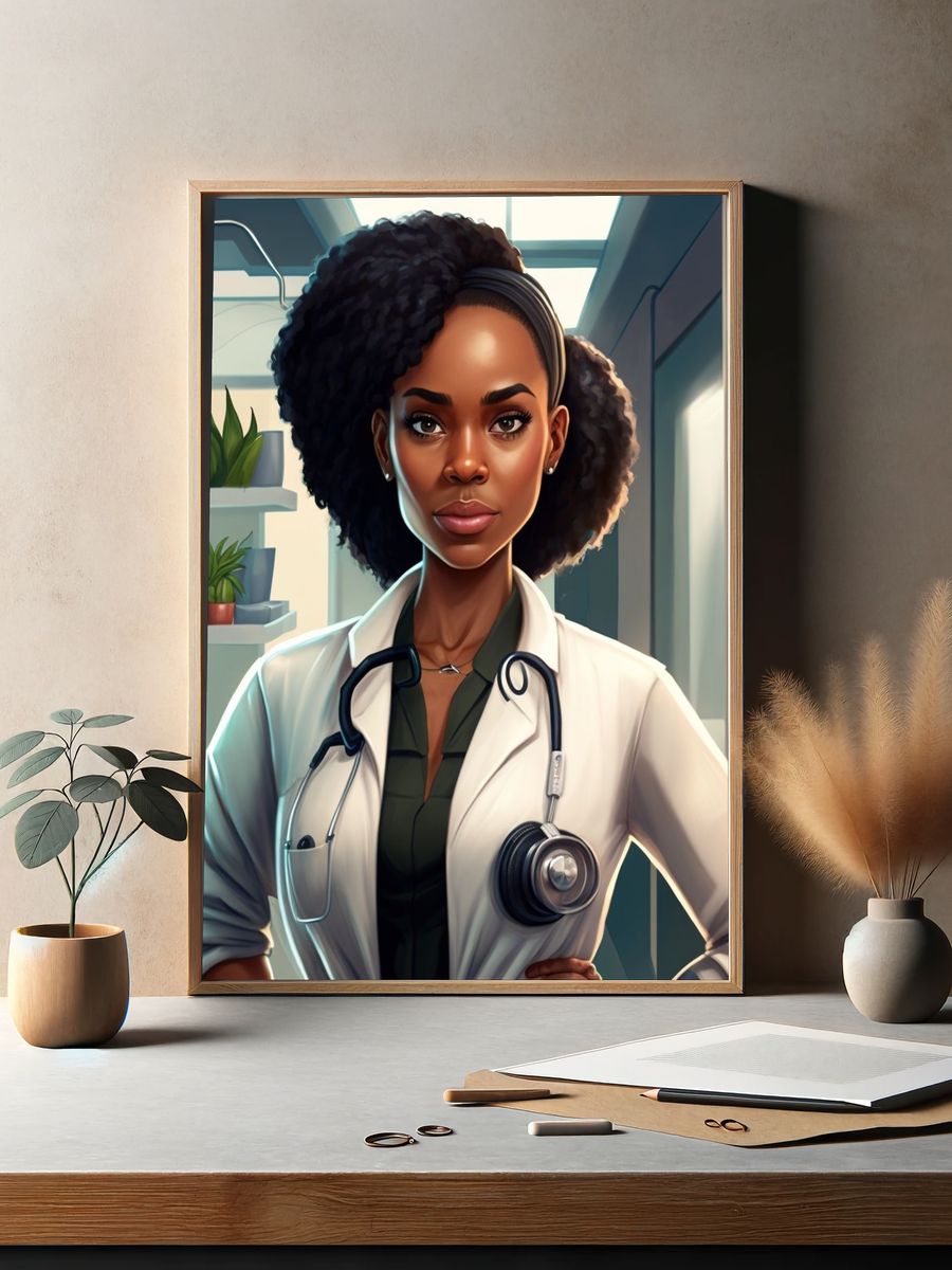 Confident Doctor Portrait Poster. — room view 2