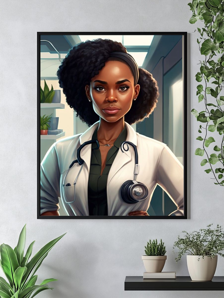 Confident Doctor Portrait Poster. — room view 4