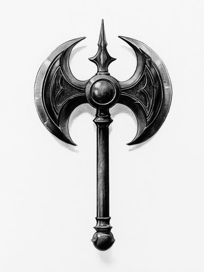 Gothic Battle Axe Illustration Poster. poster
