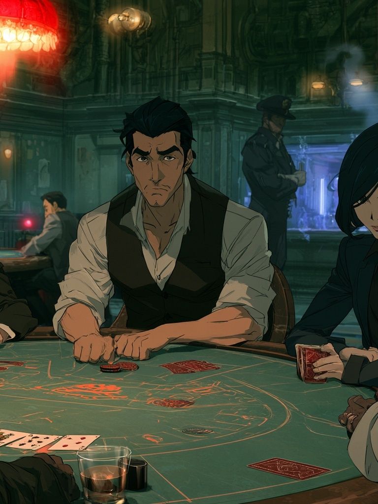 Noir Casino Card Table Poster. poster — illustration art
