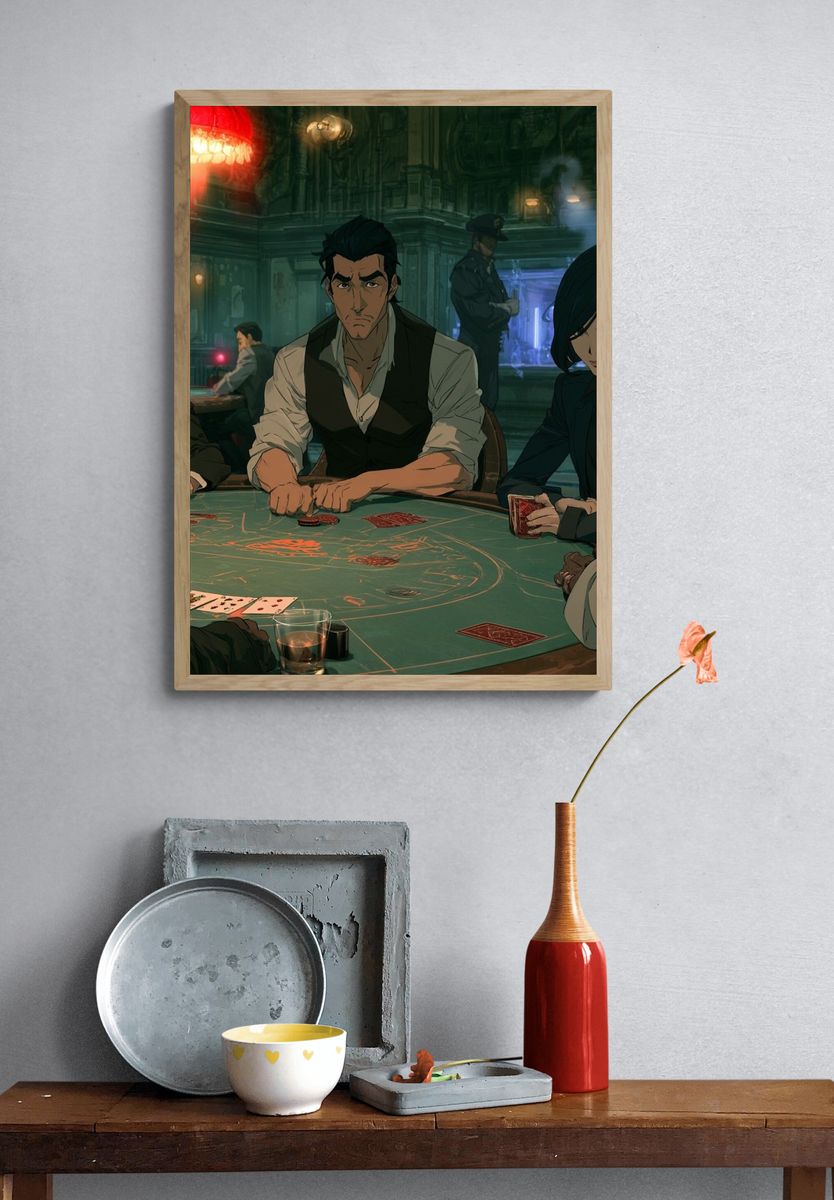 Noir Casino Card Table Poster. — room view 3