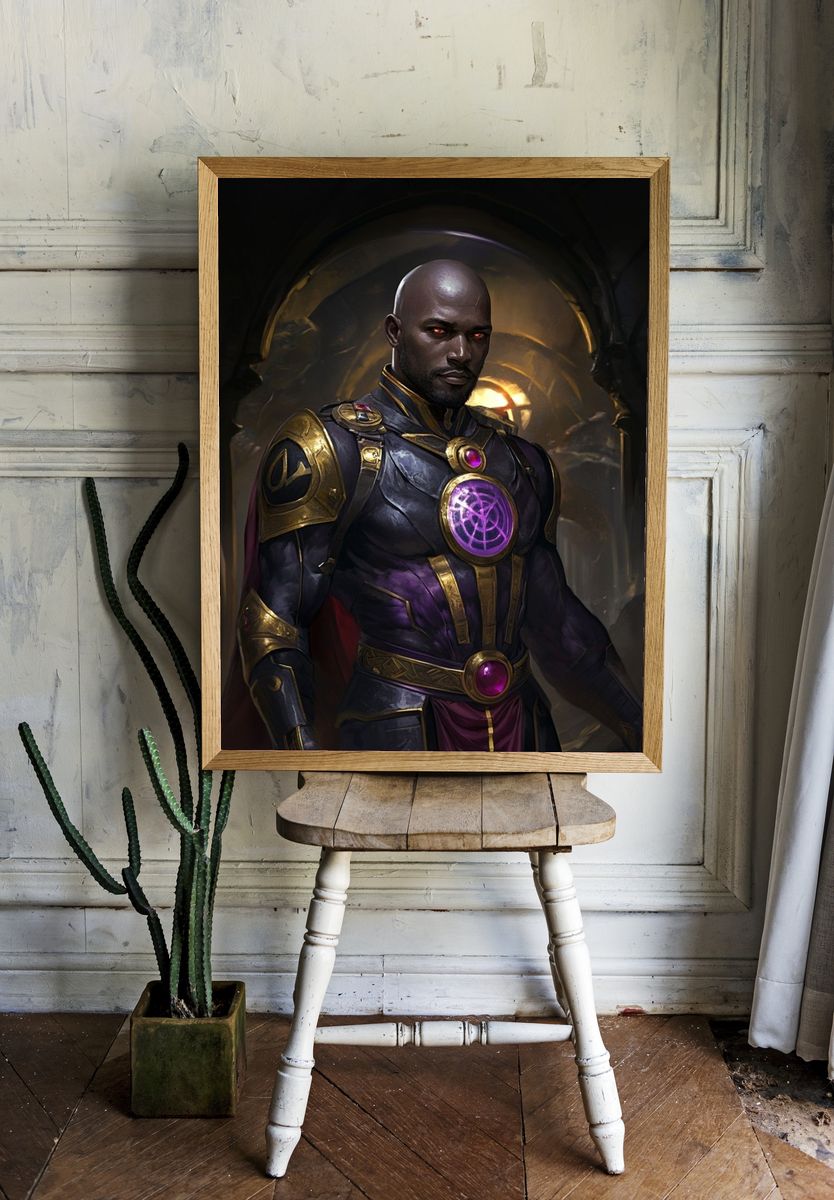 Dark Sorcerer Portrait Print. room preview