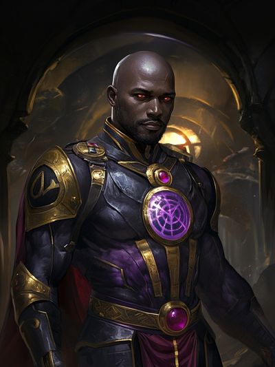 Dark Sorcerer Portrait Print. poster