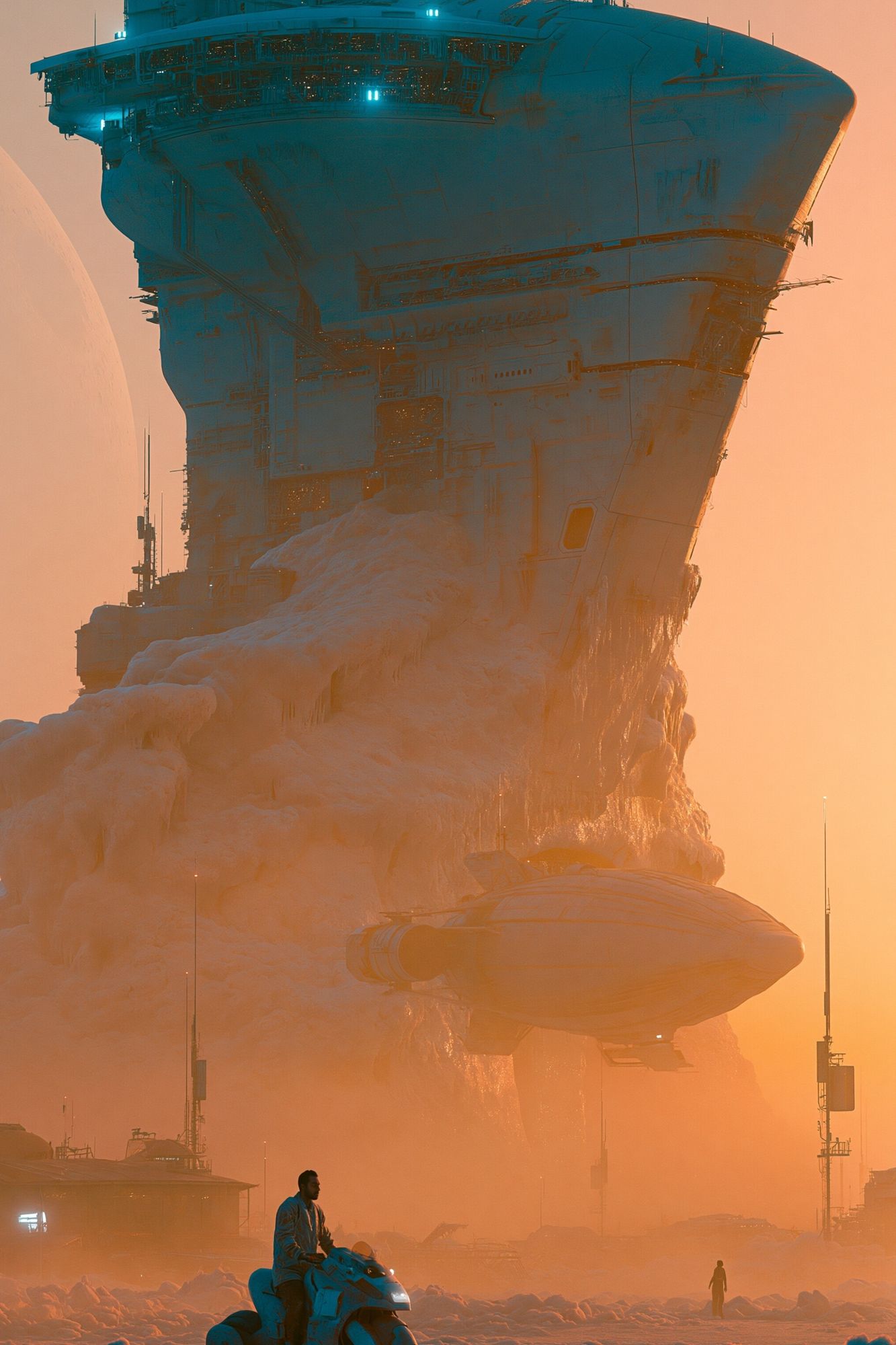 Sci-Fi Spaceport Dawn Poster. poster detail
