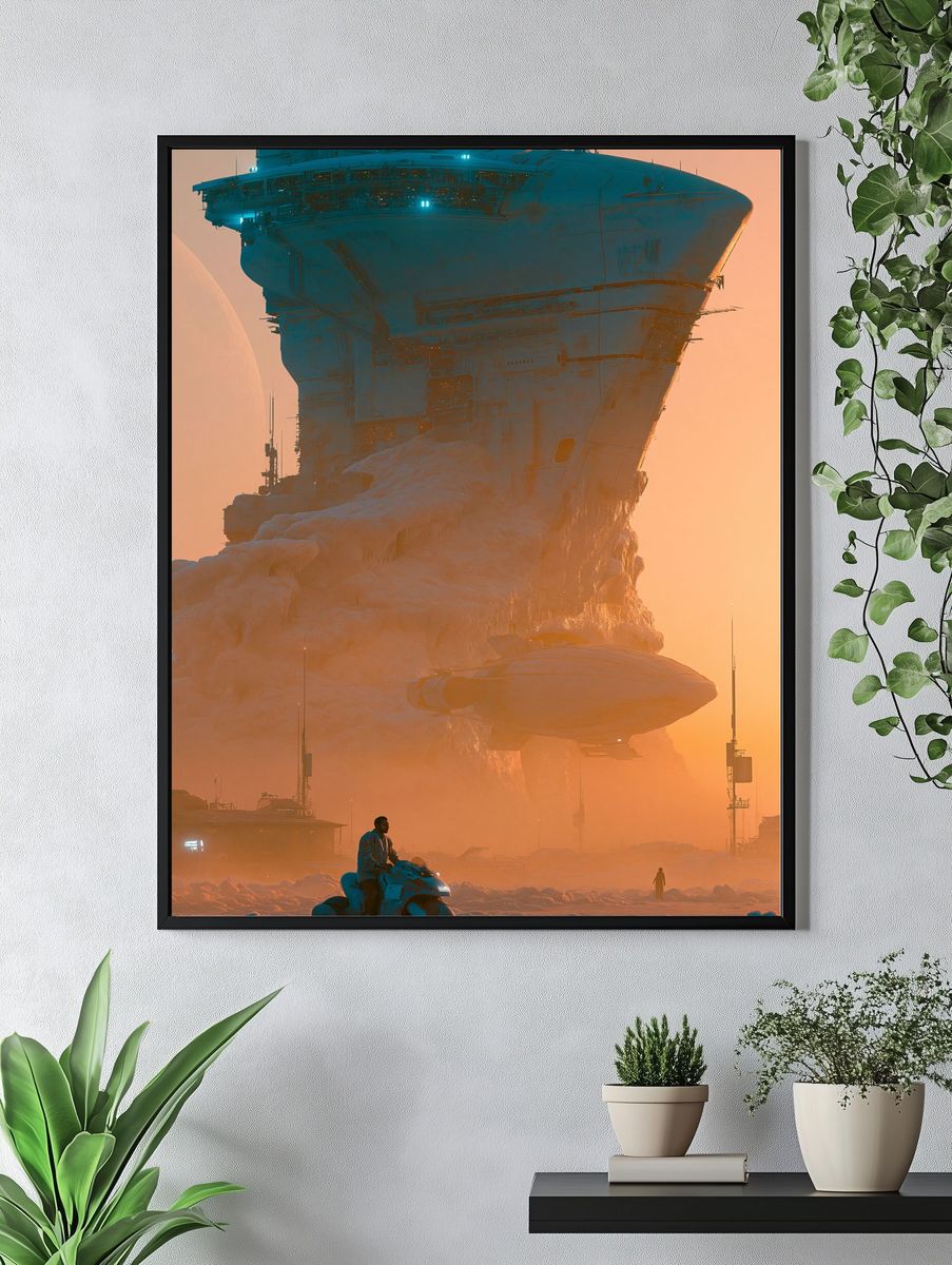 Sci-Fi Spaceport Dawn Poster. — room view 4