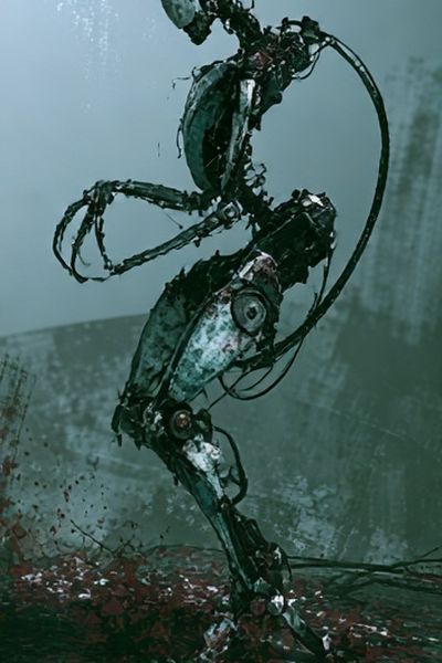 Cybernetic Figure Illustration Poster. poster