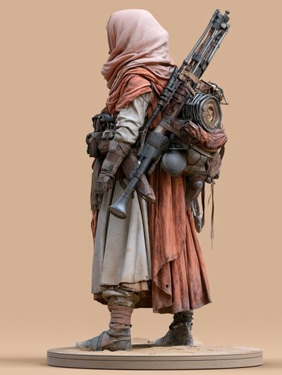 Desert Scavenger Sci-Fi Illustration Print. poster print