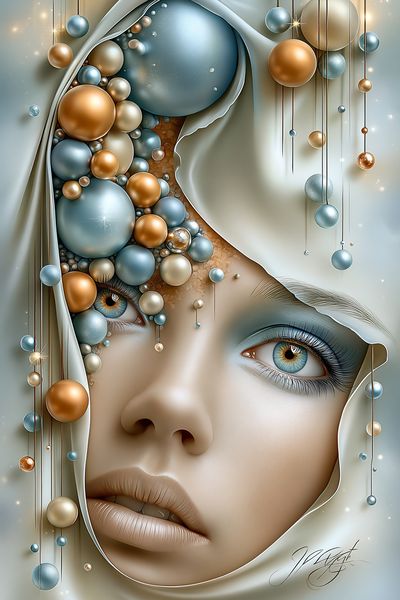 Surreal Woman Portrait Print.