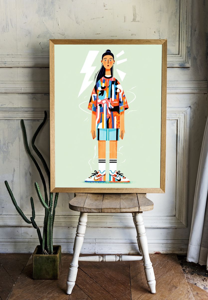 Abstract Fashion Figure Illustration Poster. room preview
