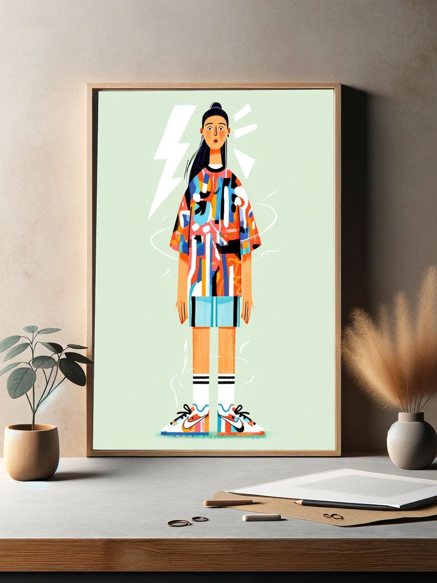 Abstract Fashion Figure Illustration Poster. — room view 2