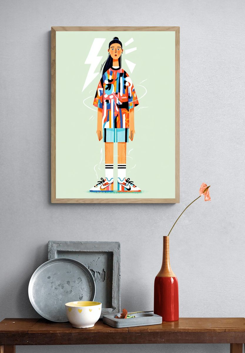 Abstract Fashion Figure Illustration Poster. — room view 3