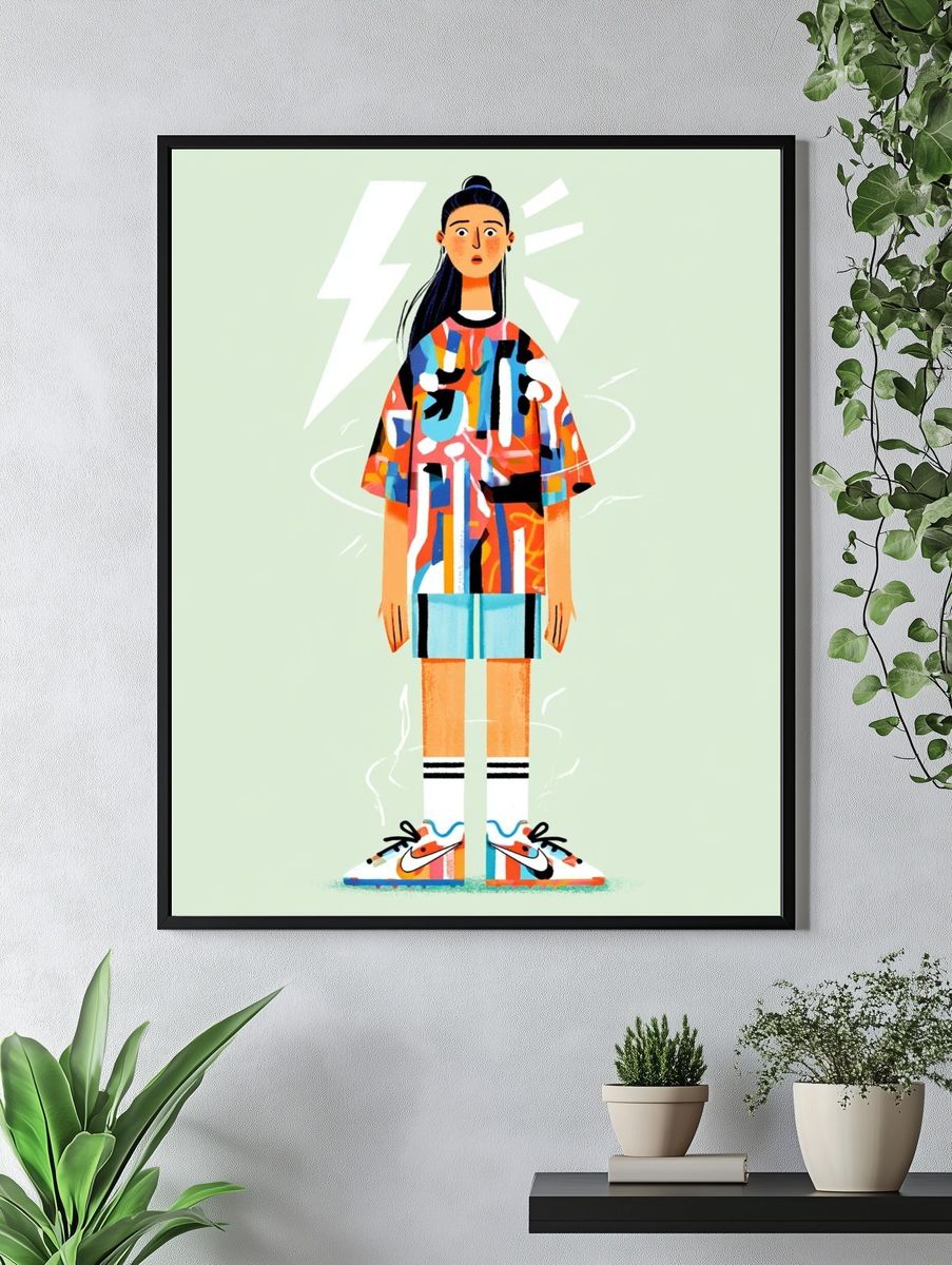 Abstract Fashion Figure Illustration Poster. — room view 4