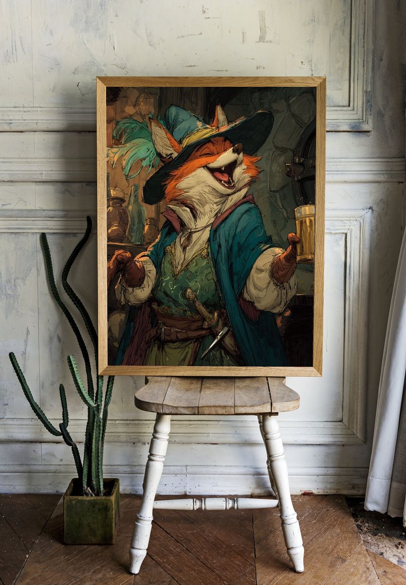 Fox Tavern Illustration Poster. room preview