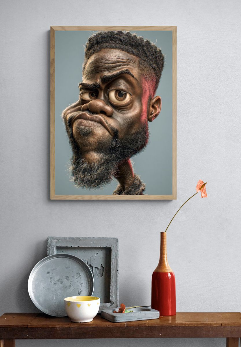 Expressive Caricature Portrait Poster. — room view 3