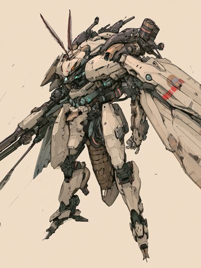 Mecha Warrior Digital Art Print. poster