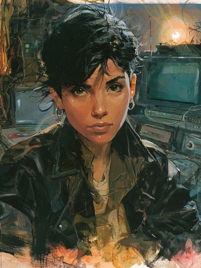 Cyberpunk Portrait Illustration Poster. poster