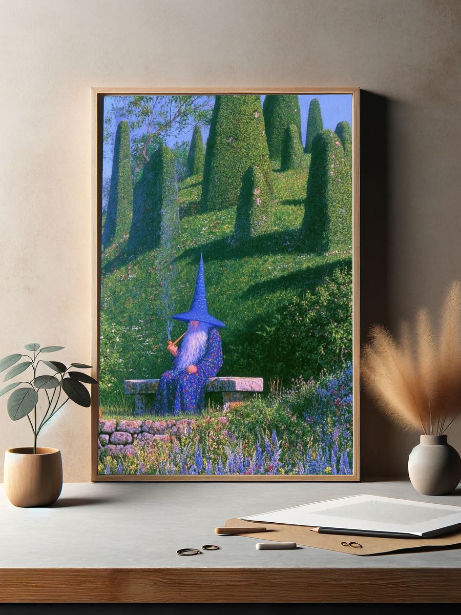 Wizard Garden Illustration Poster. — room view 2