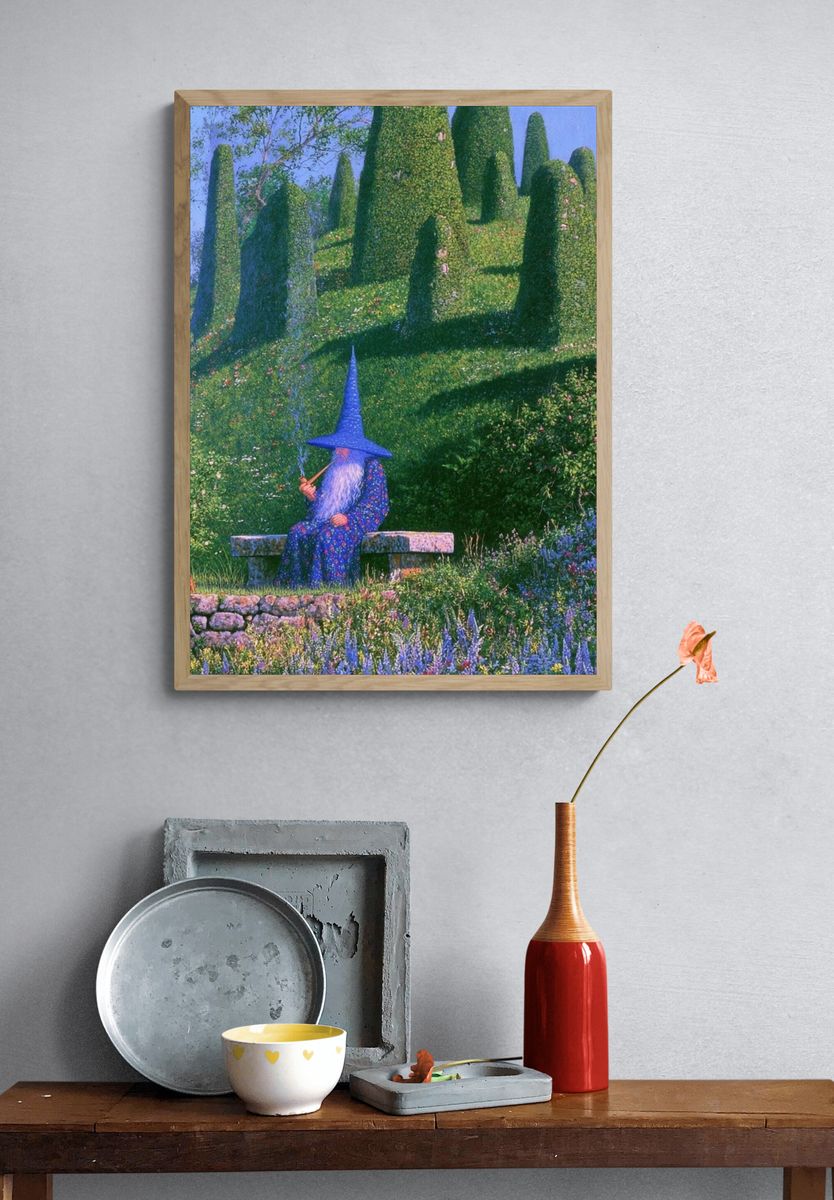 Wizard Garden Illustration Poster. — room view 3