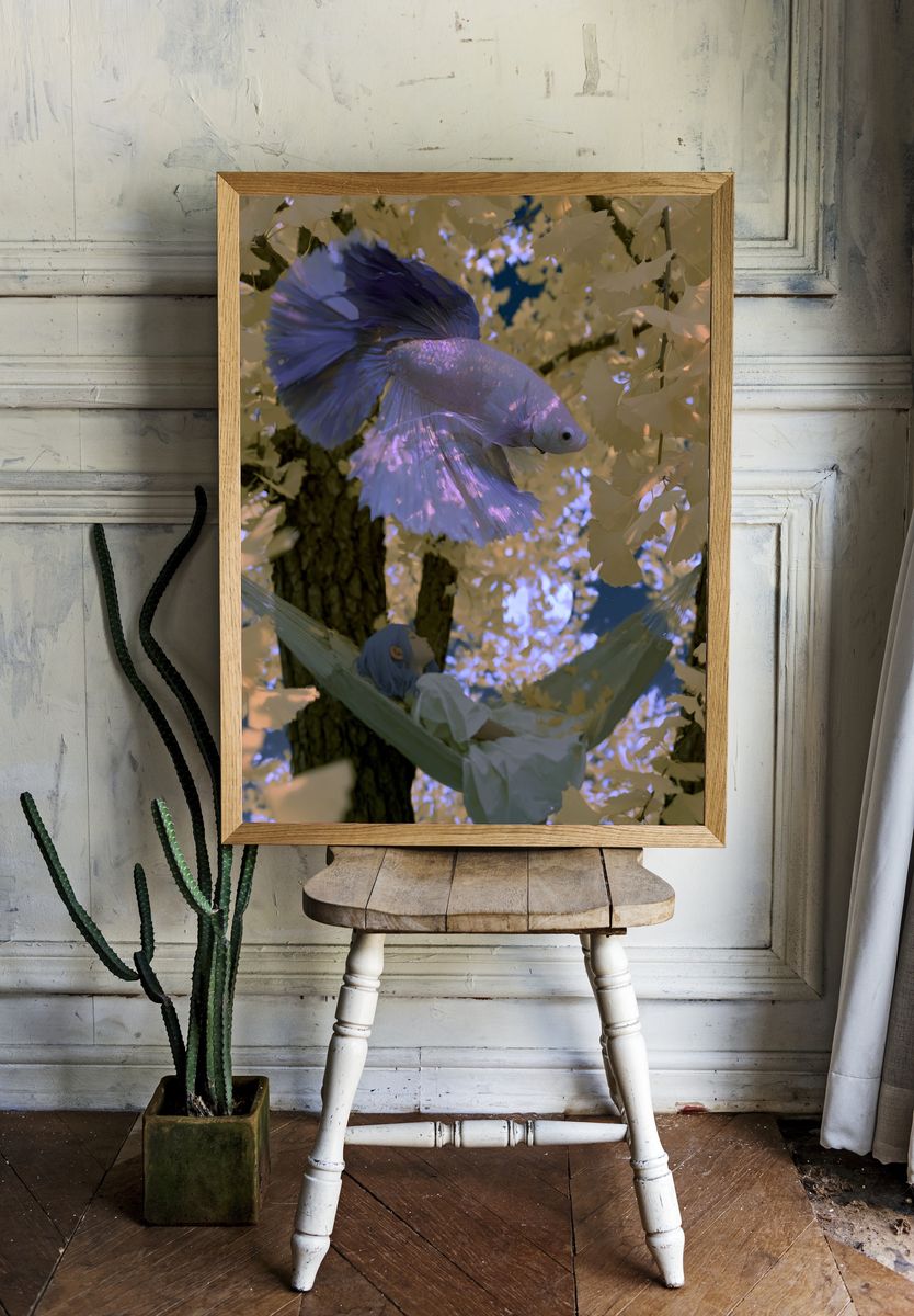 Dreamy Betta Fish Illustration Poster. — room view 1