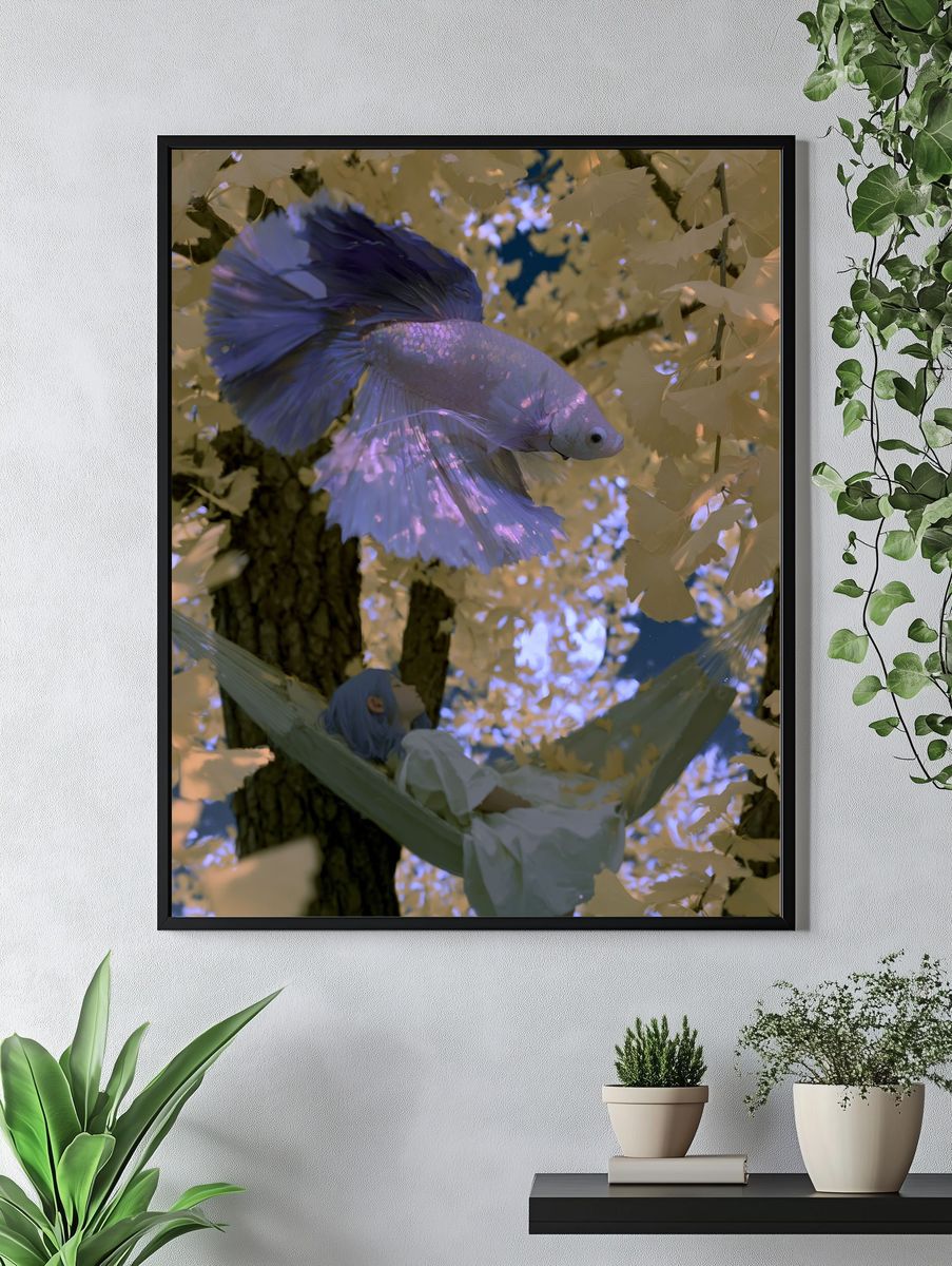 Dreamy Betta Fish Illustration Poster. — room view 4