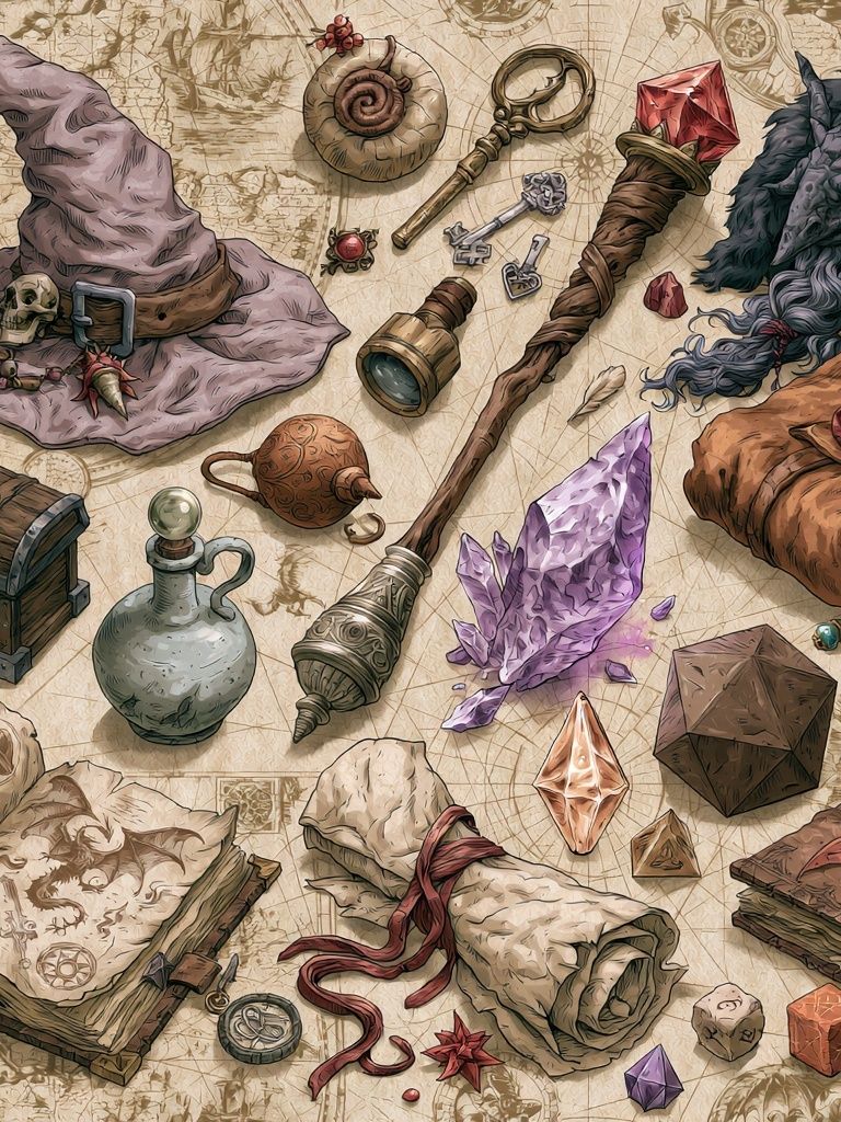 Wizarding Relics Illustration Poster. poster detail