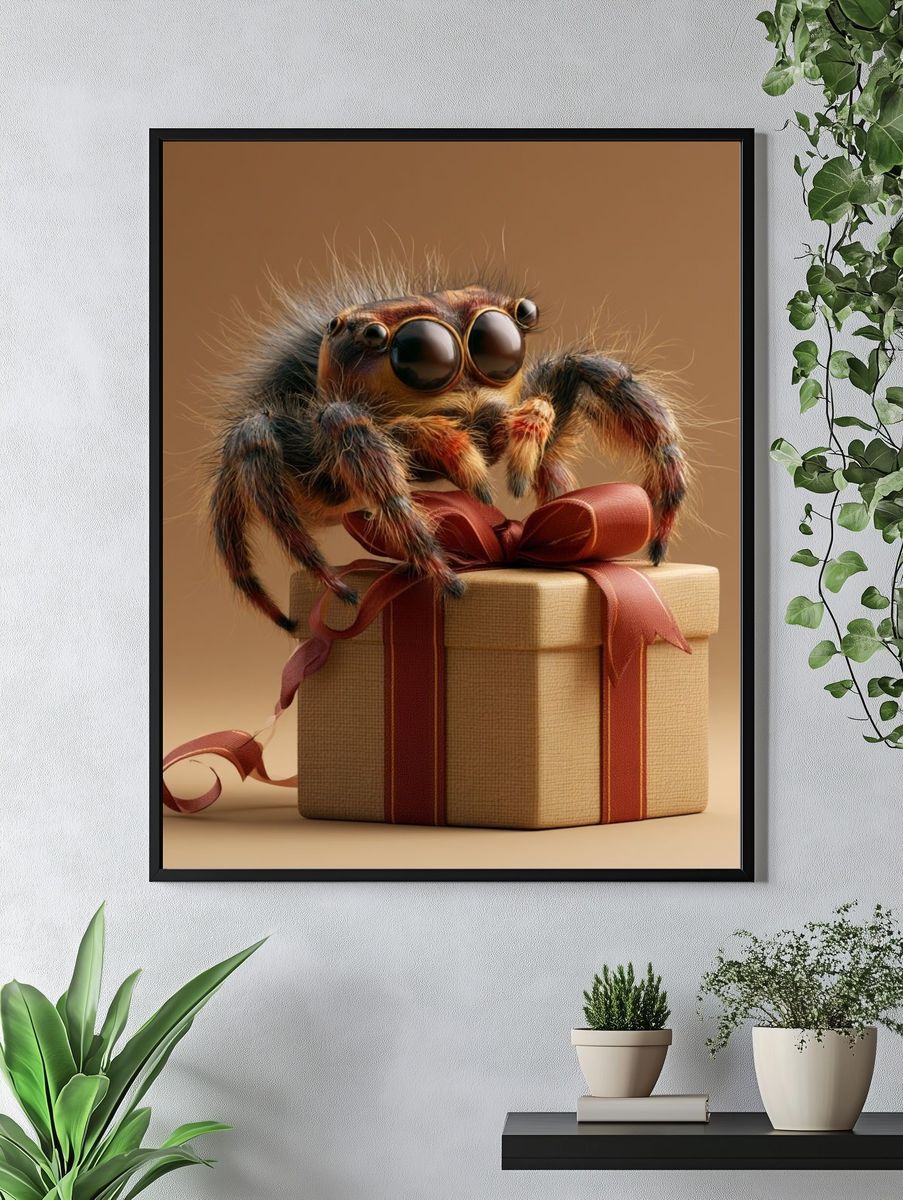 Gift Spider Illustration Poster. — room view 4