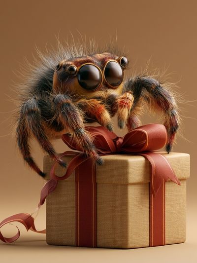 Gift Spider Illustration Poster.
