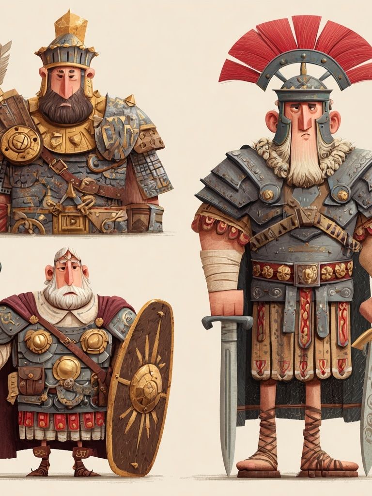 Roman Warriors Illustration Poster. poster — illustration art