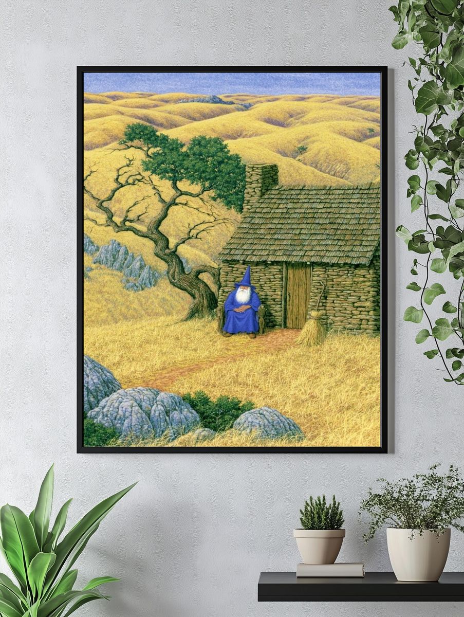 Wizard Cottage Landscape Print. — room view 4