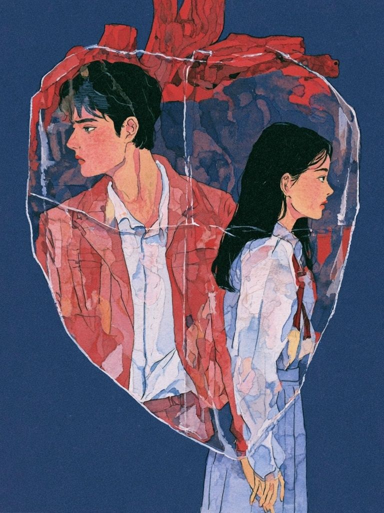 Heart Portrait Illustration Poster. poster — illustration art