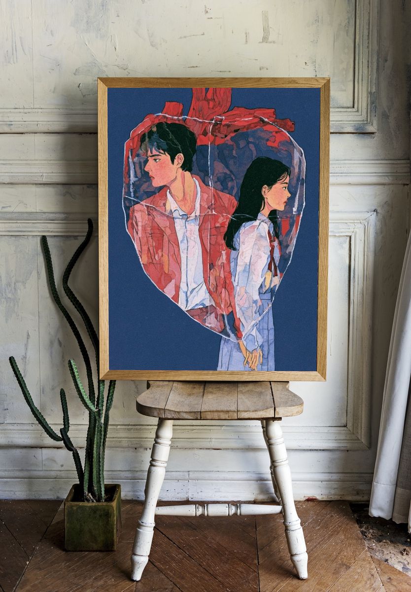 Heart Portrait Illustration Poster. room preview
