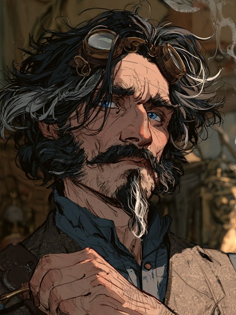 Steampunk Gentleman Portrait Poster. poster detail